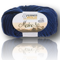 Ferner Wolle Merino 80 dunkelblau - f&auml;llt sch&ouml;n und knittert nicht.